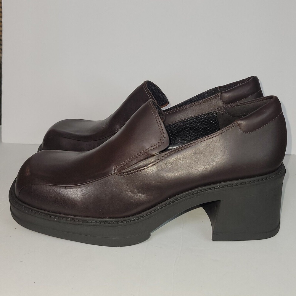 Vintage American Eagle Brown Platform Heel‎ Loafers Sz 10 NWOB